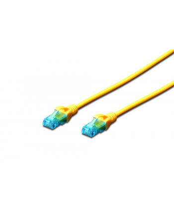 Kabel Digitus patch cord UTP, CAT.5E, żółty, 10m,