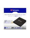 Verbatim Ultra HD 4K External Slimline Blu-ray Writer USB 3.1 with USB-C to A - nr 25