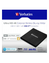 Verbatim Ultra HD 4K External Slimline Blu-ray Writer USB 3.1 with USB-C to A - nr 47