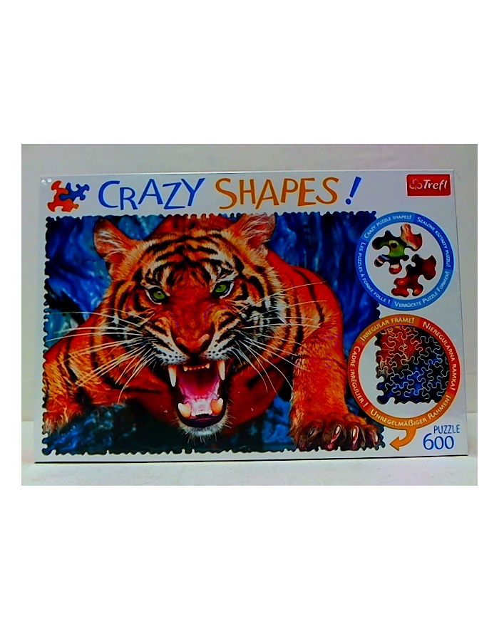 trefl Puzzle 600 Crazy Shap. OKO W OKO Z TYGRYSEM 11110. główny