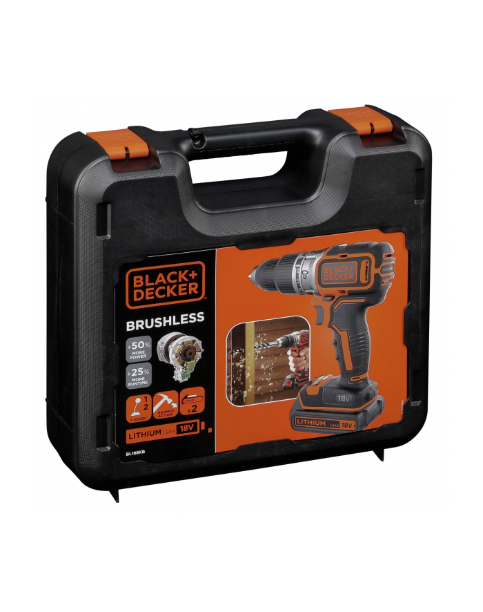 black+decker Black&Decker BL188KB - kolor: czarny / pomarańczowy - case, 2x Li-ion battery 1.5Ah główny