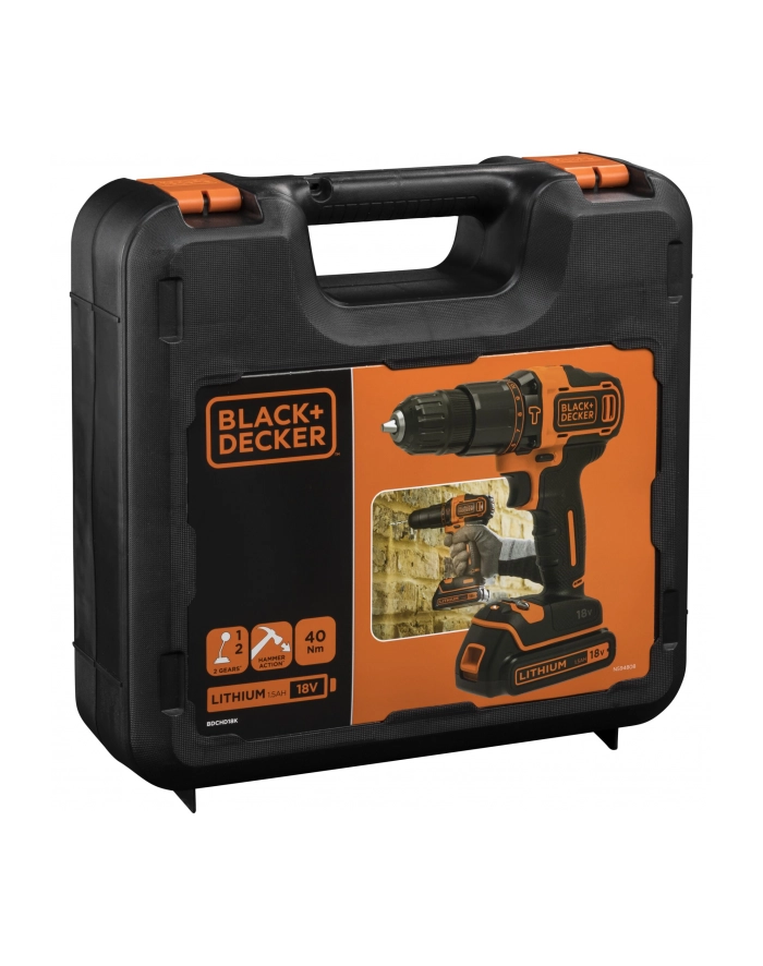 black+decker Black&Decker BDCHD18K - kolor: czarny / pomarańczowy - case, Li-ion battery 1.5Ah główny