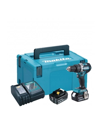Makita DHP484RTJ - niebieski / kolor: czarny - MAKPAC, 2x Li-Ion Battery 5.0Ah nr 1