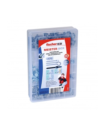 Fischer Meister-Box GK plus śruby - haki - kołki - 100 części - z zestawem narzędzi nr 1