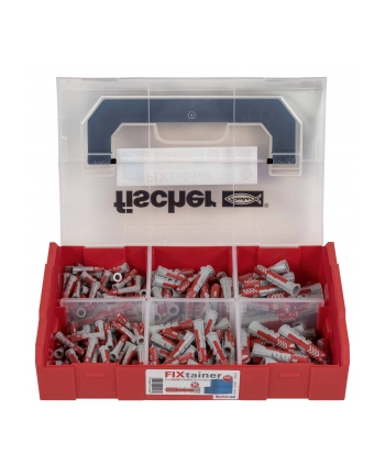 Fischer FIXtainer - DUOPOWER - kołek - jasnoszary / czerwony - 210 części nr 1