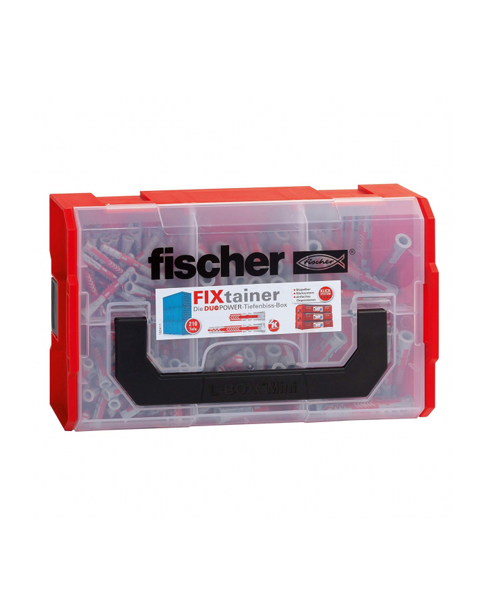 Fischer FIXtainer -DUOPOWER krótki / długi - kołek - jasnoszary / czerwony - 210 części główny