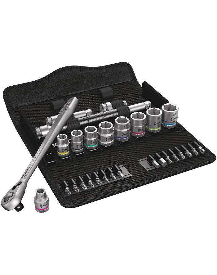 Wera Cyclops Metal Ratchet Set 8100 SB8 - 3/8 - Tool Set - kolor: czarny / srebrny - 29-piece - with reversible ratchet główny