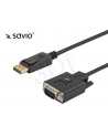 Kabel SAVIO CL92 (DisplayPort M - D-Sub (VGA) M; 1 8m; kolor czarny) - nr 1