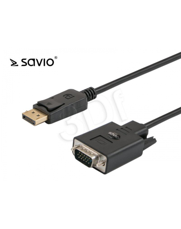 Kabel SAVIO CL92 (DisplayPort M - D-Sub (VGA) M; 1 8m; kolor czarny) główny