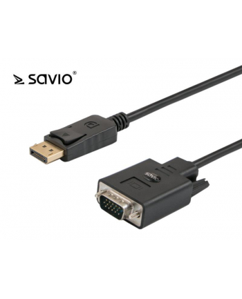 Kabel SAVIO CL92 (DisplayPort M - D-Sub (VGA) M; 1 8m; kolor czarny)