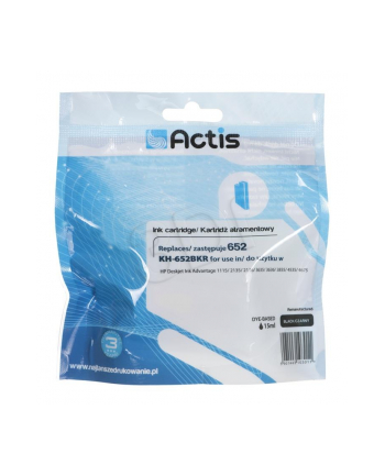 Tusz ACTIS KH-652BKR (zamiennik HP 652 F6V25AE; Standard; 15 ml; czarny)