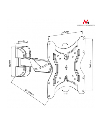 Uchwyt Maclean MC-741 (Obrotowy; 13  - 42 ; max. 25kg)