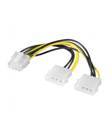 Kabel Akyga  AK-CA-29 (Molex 4-pin x 2 F - PCI-E 8-Pin M; 0 15m; kolor biały  kolor czarny  kolor żółty)