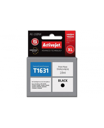 Tusz Activejet AE-16BNX (zamiennik Epson 16XL T1631; Supreme; 18 ml; czarny)