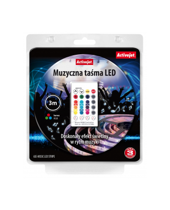 Taśma muzyczna LED Activejet AJE-LED Music Stripe (180 lm; RGB - Multikolor; 3m; 7 W; IP65)