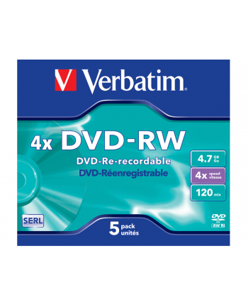 DVD-RW Verbatim 43285 (4 7GB; 4x; 5szt.; Jewel Case)