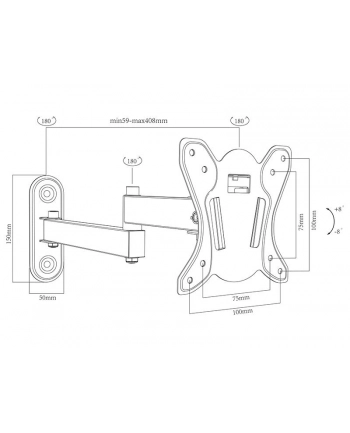 Uchwyt do TV BLOW  76-855# (ścienny; 10  - 27 ; Max. 20kg)