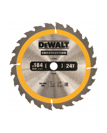 Tarcza do pilarek przenośnych DeWalt DT1939-QZ (Węglik spiekany; 184 mm)