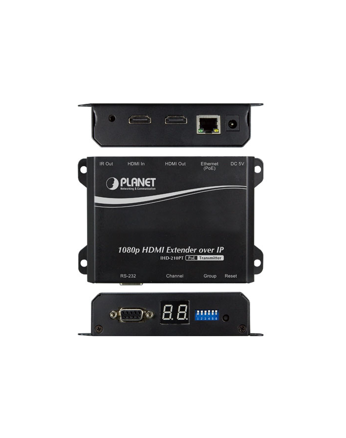 PLANET TRANSMITER IHD-210PT EXTENDER OVER IP (1-PORT POE 100BASE-TX) główny