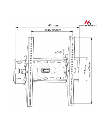 Uchwyt ścienny do telewizora Maclean MC-778 (ścienne  Uchylny; 26  - 55 ; max. 45kg)