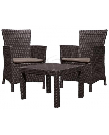 Zestaw mebli Curver Allibert Rosario balcony set Stolik+2 fotele Brązowy-Szaro-beżowy