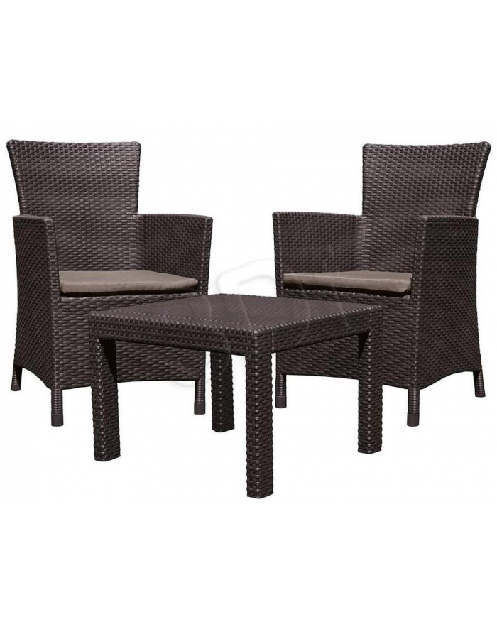 Zestaw mebli Curver Allibert Rosario balcony set Stolik+2 fotele Brązowy-Szaro-beżowy główny