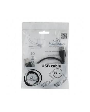 Kabel GEMBIRD CC-USB2-AMAF-75CM/300-BK (USB 2.0 typu A M - USB 2.0 typu A F; 0 75m; kolor czarny)