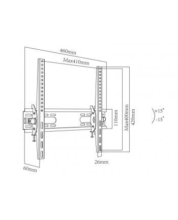 Uchwyt do telewizora BLOW 76-858# (ścienne; 26  - 55 ; max. 40kg)