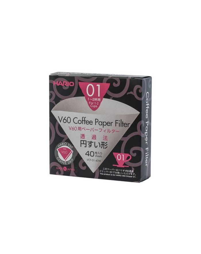 Filtry papierowe Hario do dripa V60-01 40 sztuk główny