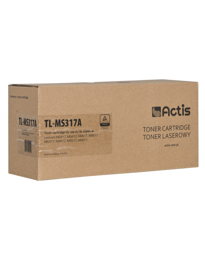 Toner ACTIS TL-MS317A (zamiennik Lexmark 51B2000; Standard; 2 500 stron; czarny) główny