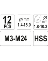 Zestaw wykrętaków i wierteł YATO YT-0591 (Stal; 12 szt.) - nr 2