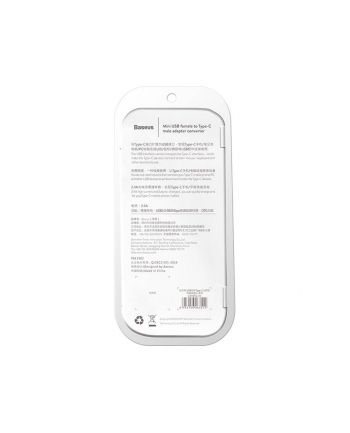 Adapter Baseus CAMOTG-01 (Micro USB - USB typu C ; kolor czarny)