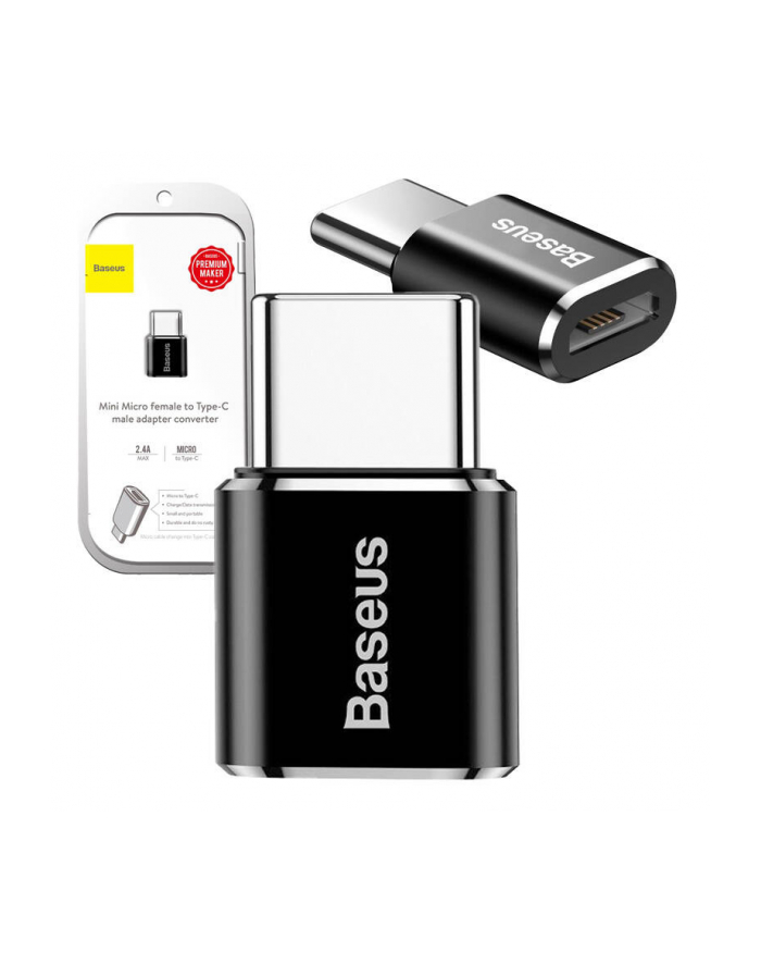 Adapter Baseus CAMOTG-01 (Micro USB - USB typu C ; kolor czarny) główny