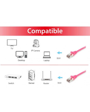 Kabel Patchcord Equip Cat.6  S/FTP różowy  3m