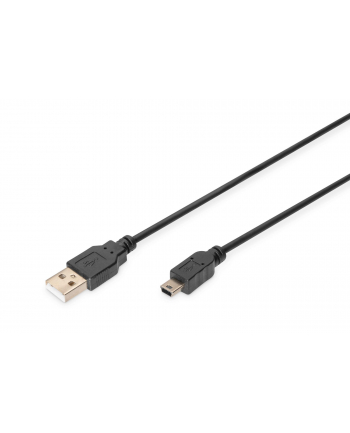 Kabel DIGITUS  AK-300130-030-S (Mini USB M - USB 2.0 M; 3m; kolor czarny)