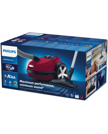 Odkurzacz workowe Philips Performer Silent FC8781/09 (650W; kolor czerwony)