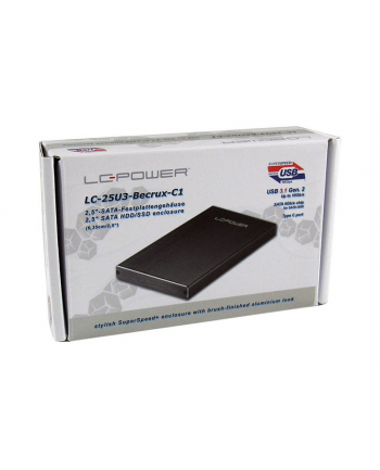 Obudowa do dysku LC-POWER  LC-25U3-Becrux-C1 (2.5 ; USB 3.1; Aluminium; kolor czarny)