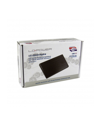 Obudowa do dysku LC-POWER  LC-25U3-Hydra (2.5 ; USB 3.0; Aluminium  Plastik; kolor czarny)