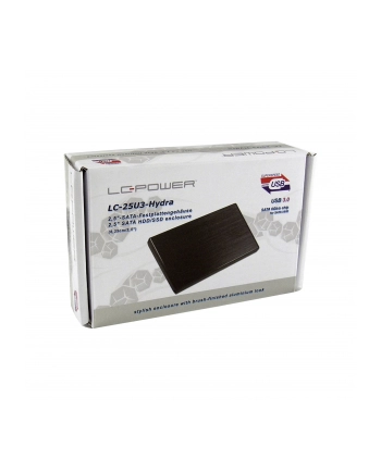 Obudowa do dysku LC-POWER  LC-25U3-Hydra (2.5 ; USB 3.0; Aluminium  Plastik; kolor czarny)