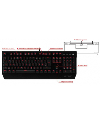 Klawiatura LC-POWER LC-KEY-MECH-1 (mechaniczna; USB 2.0; (US); kolor czarny)