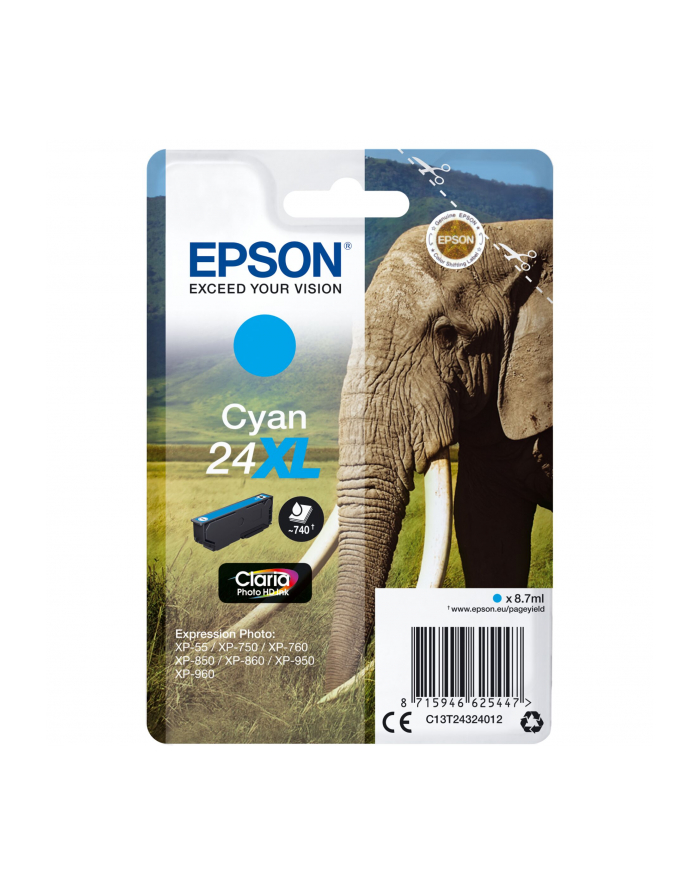 Tusz Epson C13T24324012 (oryginał 24XL; 8 7 ml; niebieski) główny