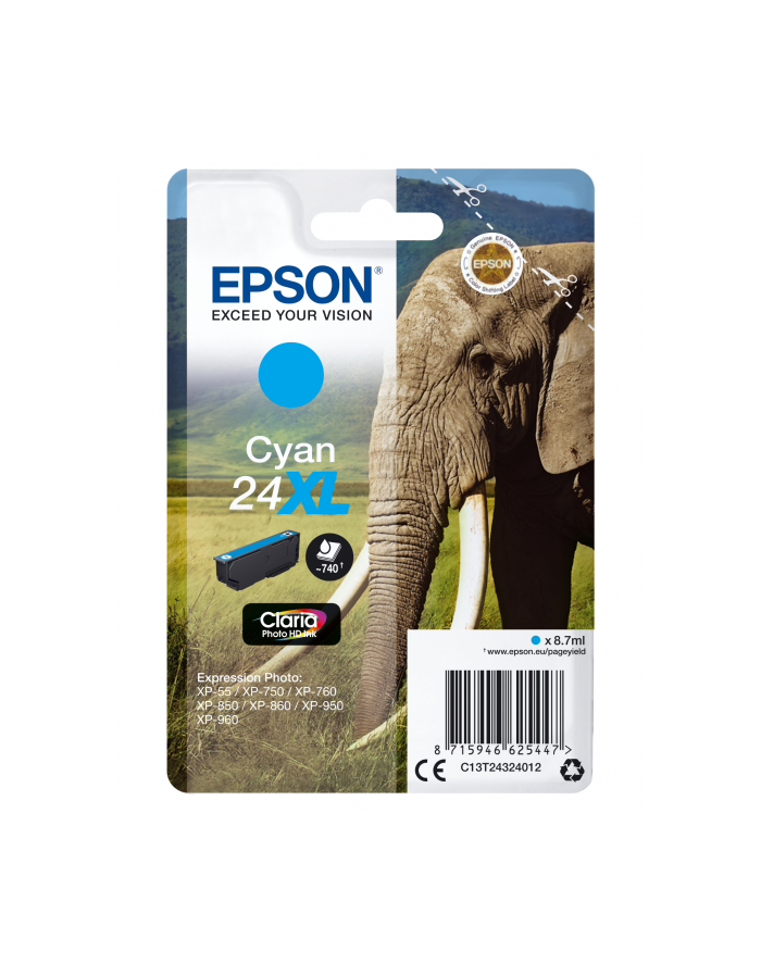 Tusz Epson C13T24324012 (oryginał 24XL; 8 7 ml; niebieski) główny