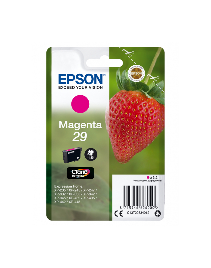 Tusz Epson C13T29834020 (oryginał T29XL; 3.2 ml; czerwony) główny