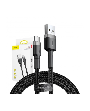 Kabel Baseus Cafule CATKLF-AG1 (USB 2.0 - USB typu C ; 0 50m; kolor ciemnoszary)