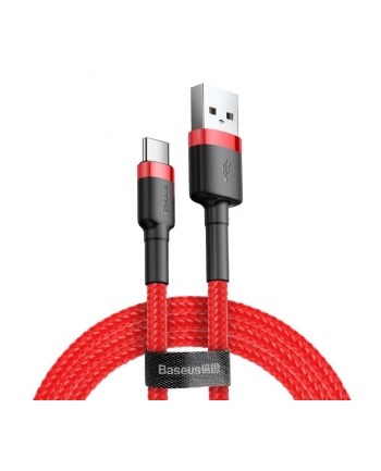 Kabel Baseus Cafule CATKLF-B09 (USB 2.0 - USB typu C ; 1m; kolor czerwony)