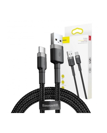 Kabel Baseus Cafule CATKLF-BG1 (USB 2.0 - USB typu C ; 1m; Szaro-czarny)