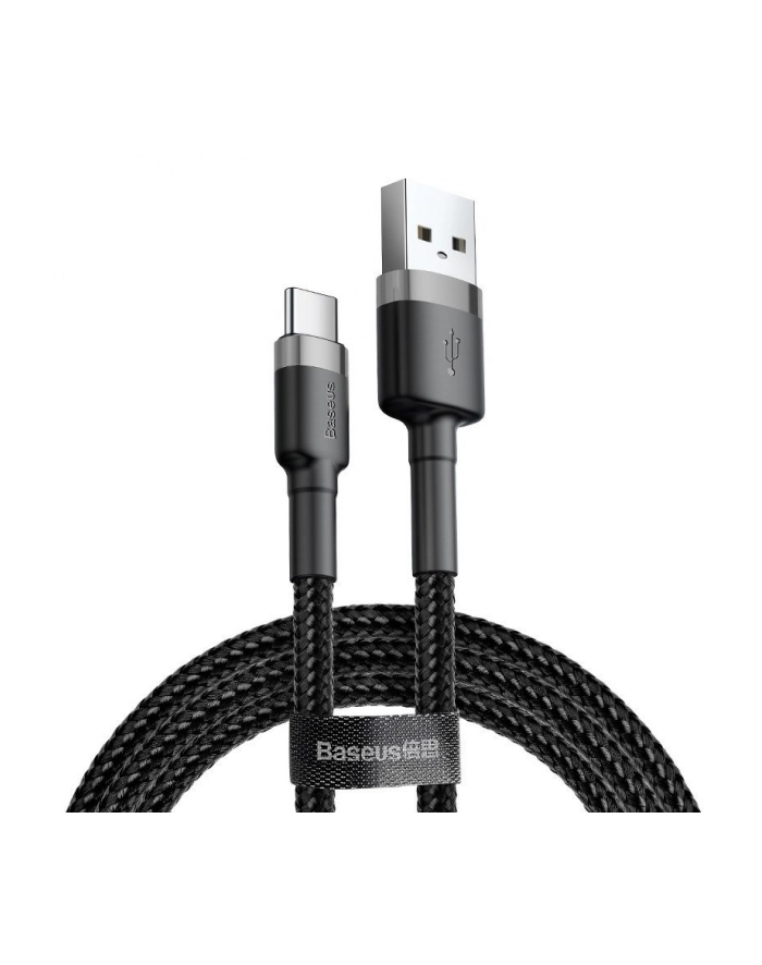 Kabel Baseus Cafule CATKLF-BG1 (USB 2.0 - USB typu C ; 1m; Szaro-czarny) główny