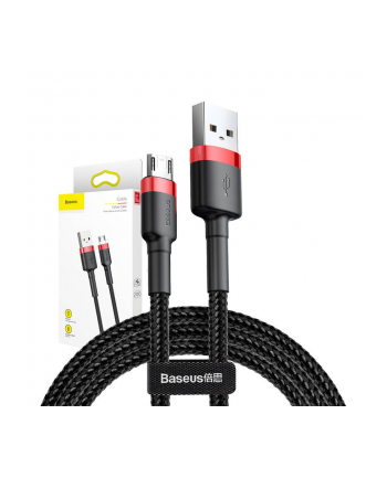 Kabel Baseus cafule CAMKLF-C91 (USB M - Micro USB M; 2m; kolor czarno-czerwony)