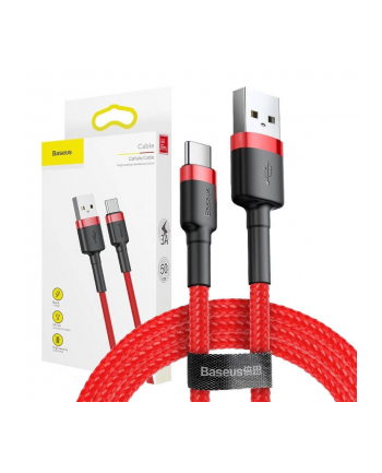 Kabel Baseus Cafule CATKLF-B09 (USB 2.0 - USB typu C ; 1m; kolor czerwony)