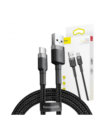 Kabel Baseus Cafule CATKLF-BG1 (USB 2.0 - USB typu C ; 1m; Szaro-czarny)